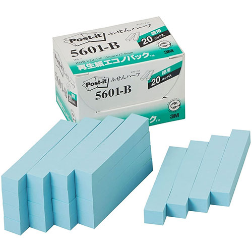 ３Ｍ 【5個セット】 Post-it ポストイット 再生紙エコノパック ふせんハーフ(3M-5601-BX5) 取り寄せ商品