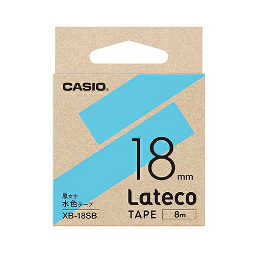 カシオ計算機 CASIO 【5個セット】 Lateco 詰め替え用テープ 18mm 水色テープ 黒文字(XB-18SBX5) 取り寄せ商品