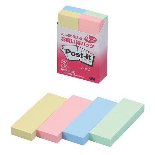 ３Ｍ 【10個セット】 Post-it ポストイット お買い得パック ふせん(3M-500RP-BKX10) 取り寄せ商品
