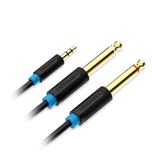ＶＥＮＴＩＯＮ 【5本セット】  3.5mm Male to 2*6.5mm Male オーディオケーブル 5m ブラック(BA-5459X5) 取り寄せ商品