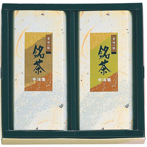宇治園 【6セット】 銘茶セット 【煎茶朝緑・抹茶入玄米茶/各80g】(FUJI-030155490X6) 取り寄せ商品