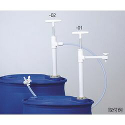Burkle PTFEバレルポンプ（ストップコック付） 780mm 吐出部ホース仕様 5606-0601 取り寄せ商品