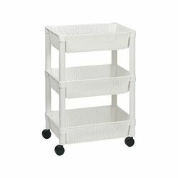 アズワン プラスチックカゴワゴン 3段  (1台)(DB03-WH) 取り寄せ商品