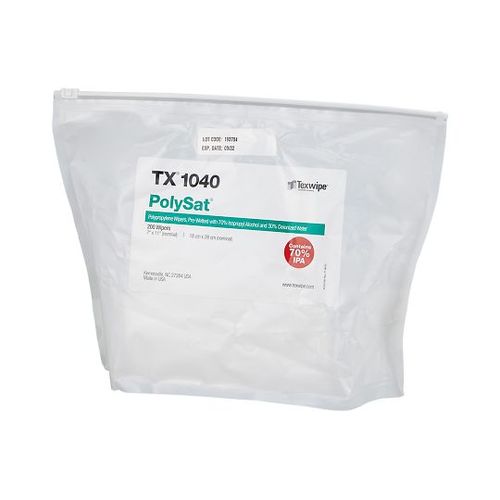 テックスワイプ（Texwipe） プリウェットワイパー PolySat 200枚入 TX1040 (1袋(200枚入り)) 取り寄せ商品