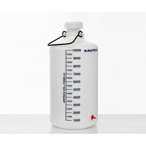 KAUTEX ハンドル付細口瓶（青目盛付） 10L  (1本)(2000084133) 取り寄せ商品