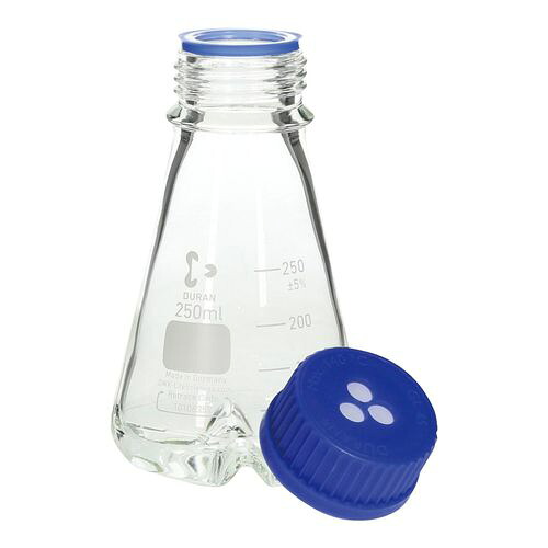 DWK Life Sciences ねじ口揺すれる三角瓶（召し使いバッフル付）250ml (1個)(4-5286-01) 取り寄せ商いもの 花・ガーデン・DIY-その他-容器・試験管