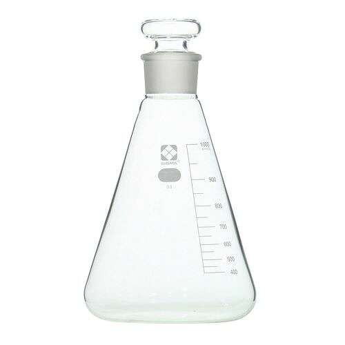 柴田科学 共栓三角フラスコ（目安目盛付き） 1000mL (1個)(6-016-19) 取り寄せ商品｜ナノズ　店