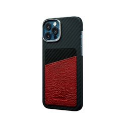 ｍｏｎＣａｒｂｏｎｅ HS1202RD HOVERSKIN StealthBlack for iPhone12/12Pro 赤いこと 取り寄せ商いもの