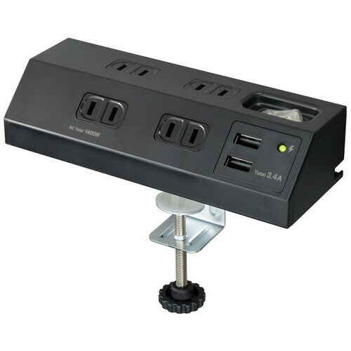 〔5個セット〕 YAZAWA 雷ガード付両挿しUSBタップ 2個口2m ホワイト H1K4022UWHX5