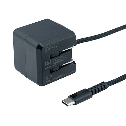 ナカバヤシ NAKABAYASHI ＧＡＮ　３０Ｗ　ＰＤ充電器　２Ｍ(JYU-AC0120BK) 取り寄せ商品
