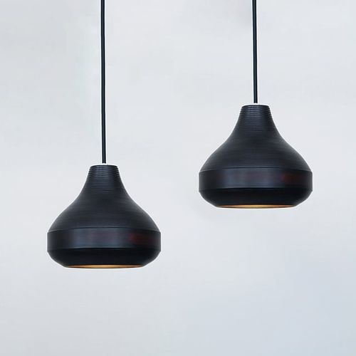 BUNACO ブナコ シャンデリヤ照明ランプ (色黒いこと) 大いさφ202×H185 (とき勧める白熱電球LED E17/ 40面がまえ当)2台仕かける(BL-P1945) 特産品 ライト・照明器具-その他-インテリア・寝具・収納
