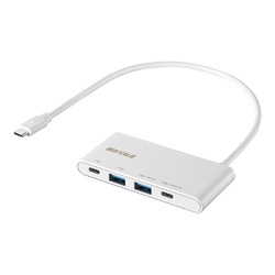 バッファロー BSH4U500C1PWH USB 3.2(Gen 2)バスパワー4ポートPD対応ハブ ホワイト 取り寄せ商品