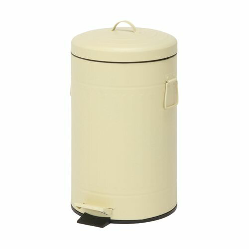 不二貿易 スチール ラウンドペダルペール 12L アイボリー 1セット(6個入) 34742(69-1895-23) 取り寄せ商品