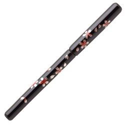 あかしや 越前塗 蒔絵筆ペン 舞桜 黒 漆塗(UK15E-04) 取り寄せ商品|ナノズ 店