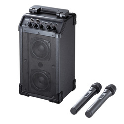 【P5S】サンワサプライ ワイヤレスマイク付き拡声器スピーカー(最大40W)(MM-SPAMP21) メーカー在庫品