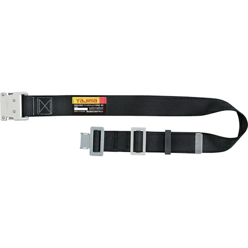 タジマ 胴ベルト アルミワンタッチバックル 黒 Mサイズ 1個(BWM125-BK) 取り寄せ商品