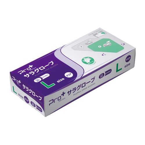 宇都宮製作 Pro+サラグローブ クリア L 200枚×20箱入(TPE0200TE-TB-L) 取り寄せ商品