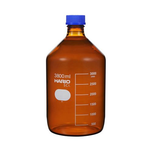 HARIO 耐熱ねじ口瓶（液切り身輪っか付き添い人） 茶 3800mL 4本入 NBB-3.8L-SCI(64-0916-86) 取り寄せ商いもの
