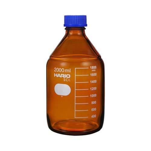 HARIO 耐熱ねじ口瓶（液切り身輪っか付き添い人） 茶 2000mL 10本入 NBB-2L-SCI(64-0916-85) 取り寄せ商いもの
