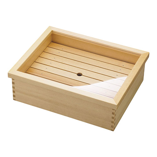 ヤマコー 用美 業務用 ネタ箱・かぶせ蓋/目皿 ステンレスバット付(小)(yamaco10343) 取り寄せ商品