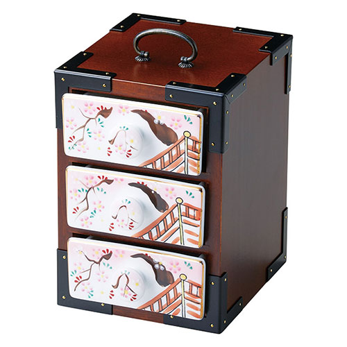 ヤマコー 用美 業務用 三段弁当(古代色・花式部)(yamaco28106) 取り寄せ商品
