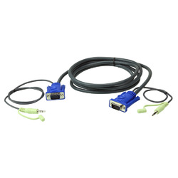 ＡＴＥＮ 10m VGAオス-オス ケーブル 3.5mm ステレオオーディオプラグ付き(2L-2510A) 取り寄せ商品