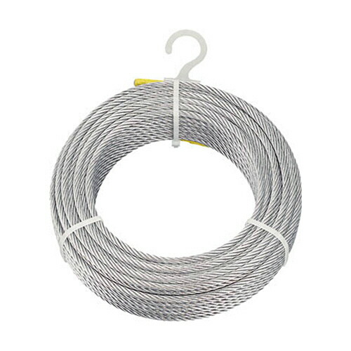 ＴＲＵＳＣＯ メッキ付ワイヤロープ Φ6mmX50m 1本(CWM6S50) 取り寄せ商品