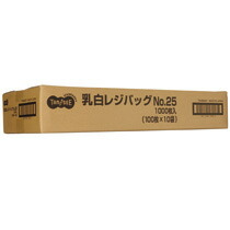TPS 乳白レジ袋 25号 ヨコ215×タテ480×マチ幅125mm 1セット(6000枚:100枚×60パック)(4571347159578 x60) 取り寄せ商品