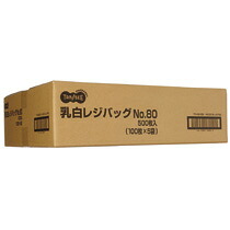 TPS 乳白レジ袋 80号 ヨコ370×タテ800×マチ幅170mm 1セット(6000枚:100枚×60パック)(4571347159592 x60) 取り寄せ商品