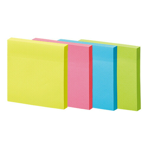 TPS 強粘着ふせん 75×75mm ビビッドカラー・4色 1セット(30冊:10冊×3パック)(4589585766991 x3) 取り寄せ商品