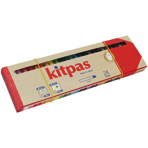 日本理化学加工 キットパスミディアム 24色(各色1本)/容器に並べる 1書き割り(10容器に並べる)(4904085375144 x10) 取り寄せ商いもの