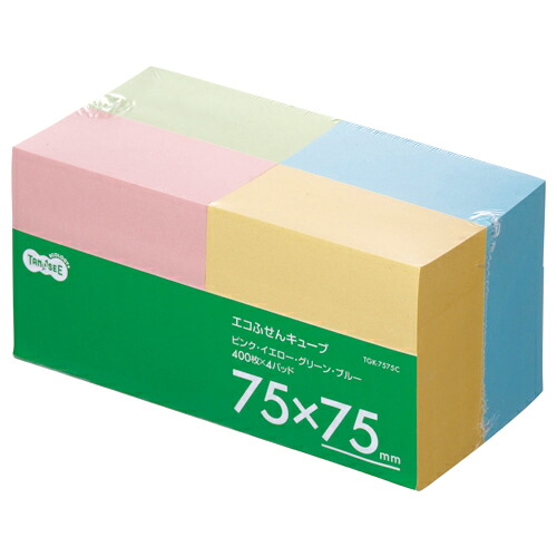 TPS エコふせん 正六面体 75×75粍 4色 1書き割り(20冊:4冊×5風呂敷き包み)(4582216796589 x5) 判定基準棚卸し資産\u003d○