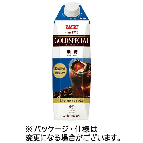 ＵＣＣ ゴールドスペシャル アイスコーヒー 無糖 1L 紙パック(口栓付) 1セット(24(4901201150319 x24) 取り寄せ商品