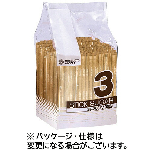 三本珈琲 スティックシュガー 3g 1セット(1800本:300本×6袋)(4977888607309 x6) 取り寄せ商品