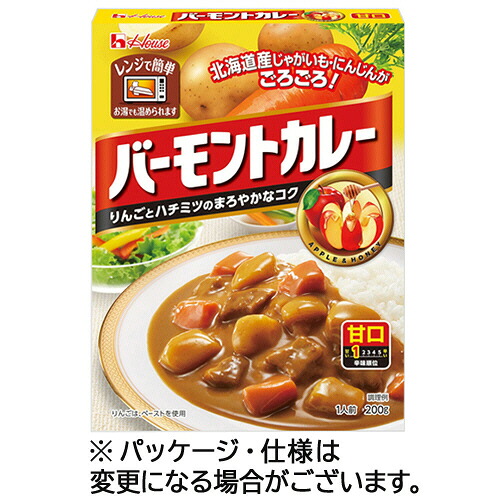 ハウス食品 レトルトバーモントカレー 甘口 200g 1セット(30食)(4902402905302 x30) 取り寄せ商品｜ナノズ　店