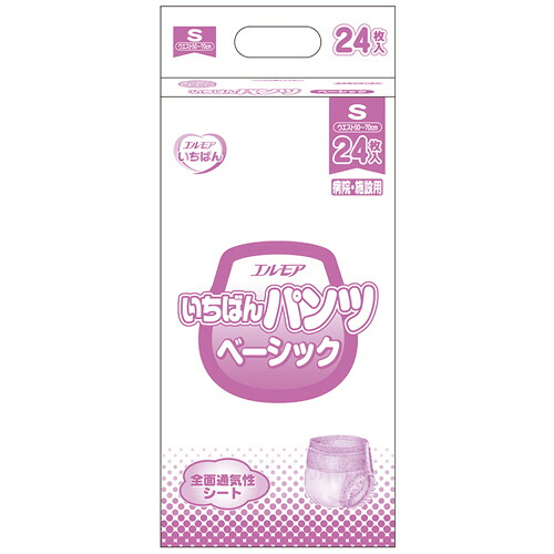 カミ商事 エルモア いちばん パンツ ベーシック S 1セット(144枚:24枚×6パック)(4971633715752 x6) 取り寄せ商品|ナノズ 店