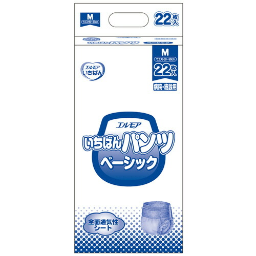 カミ商事 エルモア いちばん パンツ ベーシック M 1セット(132枚:22枚×6パック)(4971633715783 x6) 取り寄せ商品|ナノズ 店