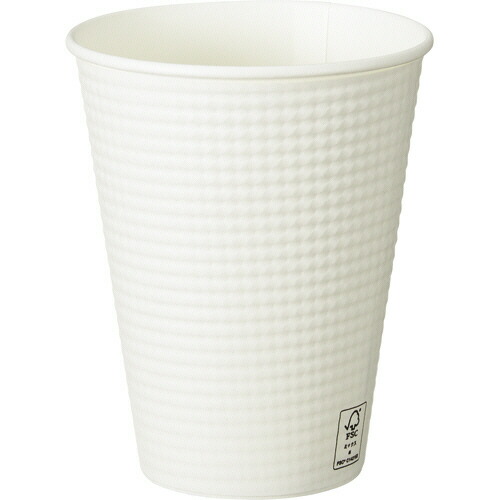 サンナップ エンボスカップ 340mL(12オンス) ホワイト 1セット(1250個:25個×50パック)(4901627048818 x50) 取り寄せ商品