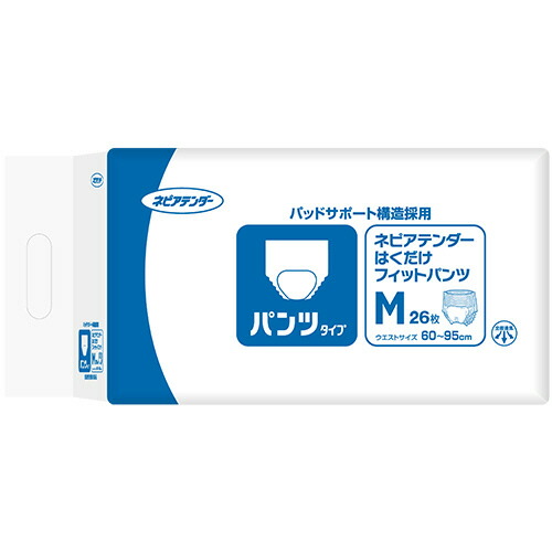 王子ネピア ネピアテンダー はくだけフィットパンツ M 1セット(104枚:26枚×4パック)(4901121493015 x4) 取り寄せ商品
