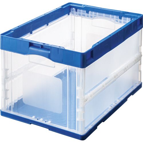 TPS 折りたたみｺﾝﾃﾅ 50L ﾀﾞｰｸﾌﾞﾙｰ/透明 1ｾｯﾄ(10台)(4571347163926 x10) 取り寄せ商品