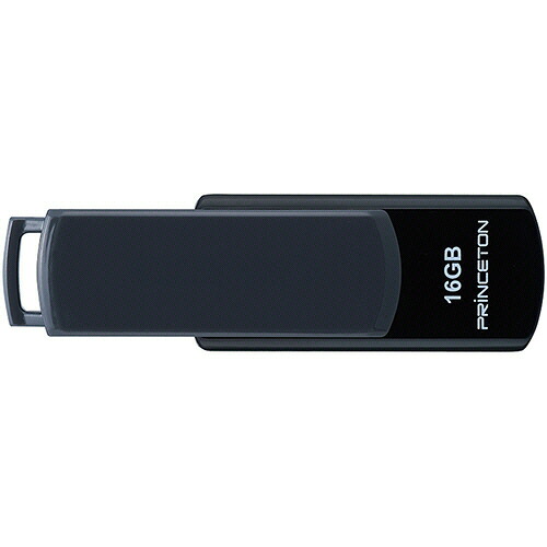 プリンストン USBフラッシュメモリー 回転式キャップレス 16GB グレー/ブラック 1セット(10個)(4988481850399 x10) 取り寄せ商品