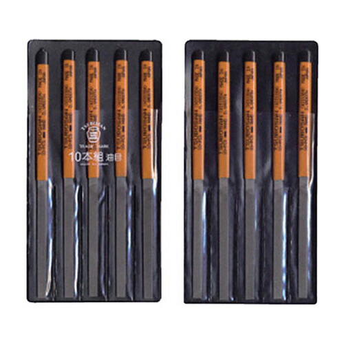ツボサン 組ヤスリ 10本組(185mm) 平 油目 1パック(10本)(HI01004) 取り寄せ商品