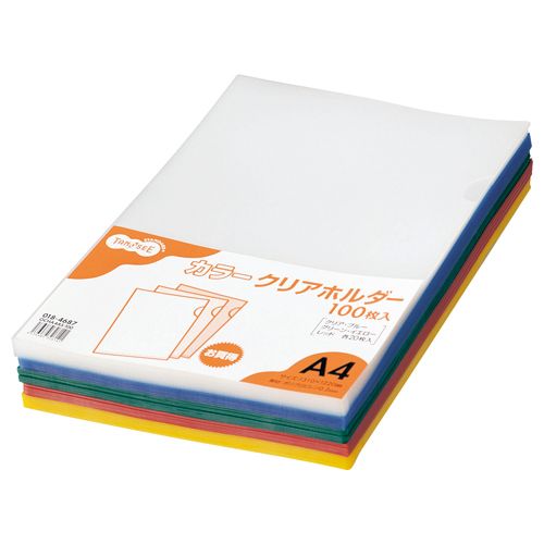 TPS カラークリアホルダー(アソートタイプ) A4 5色 1書き割り(500枚:各色100枚)(4536489326141 x5) 準拠集団店卸し資産\u003d○