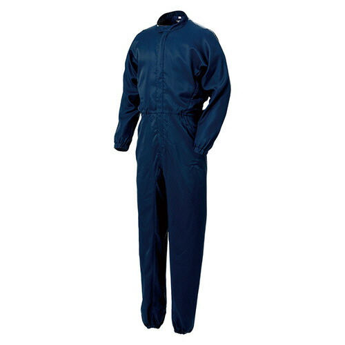ミドリ安全 クリーンウェア ベルデクセル×エレパスU つなぎ服 VEYS120N ネイビー 3L 1着(VEYS120-N-3L) 取り寄せ商品