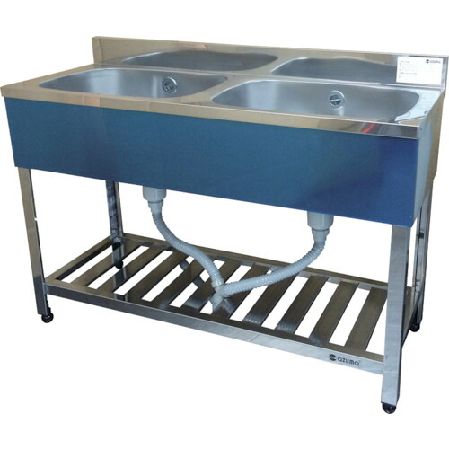 東製作所 二槽シンク(ホース付) 1200&times;450&times;800 1台(KP2-1200) 取り寄せ商品｜ナノズ　店