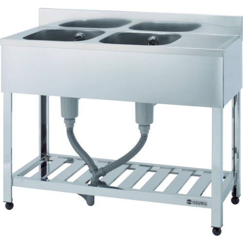 東製作所 二槽水切シンク左水槽 1200×450×800 1台(KPM2-1200-L) 取り寄せ商品|ナノズ 店