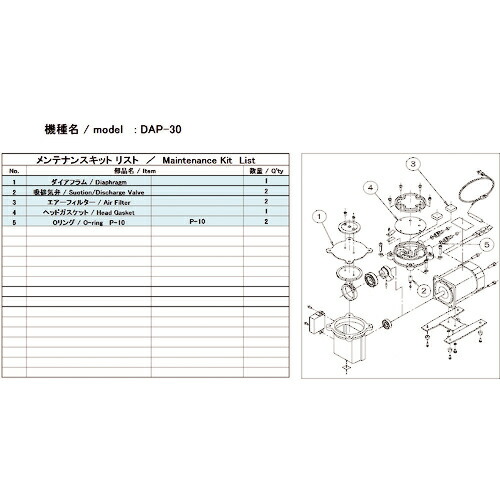 アルバック DAP-30用メンテナンスキット 1式(DAP-30 MAINTENANCEKI) 取り寄せ商品