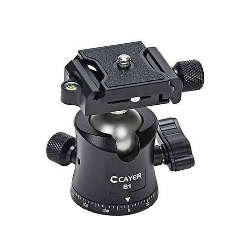 CAYER B1 高い操作性と安定性を兼ね備えたボールヘッド スマホホルダー付き 70mm ブラック(VCAYER-B1) 取り寄せ商品｜ナノズ　店