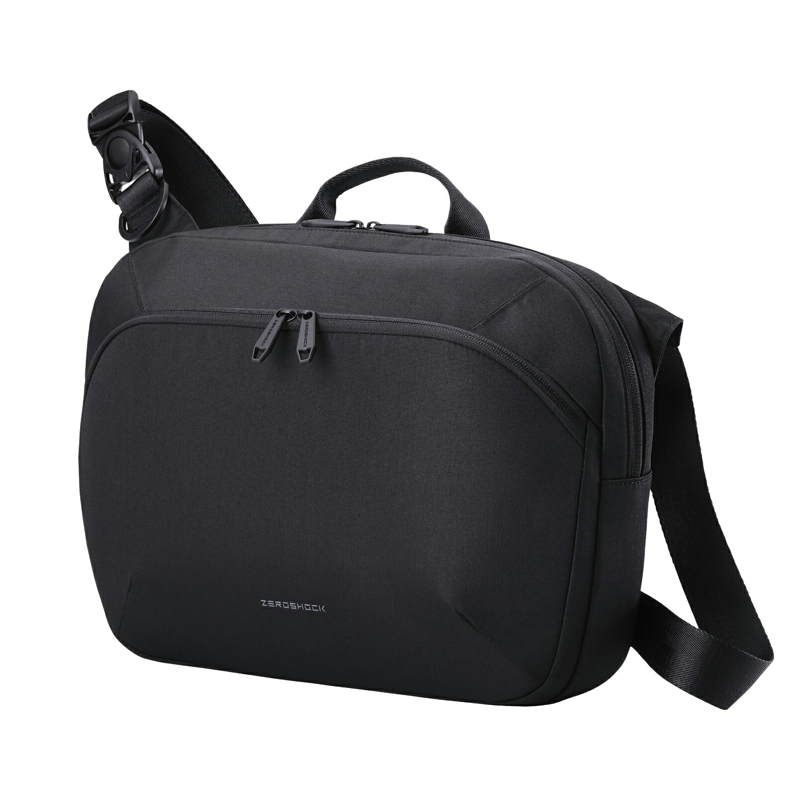 エレコム ELECOM メッセンジャーバッグ ショルダーバッグ 14インチPC対応 撥水 衝撃吸収 黒(ZSB-SB01P14BK) メーカー在庫品