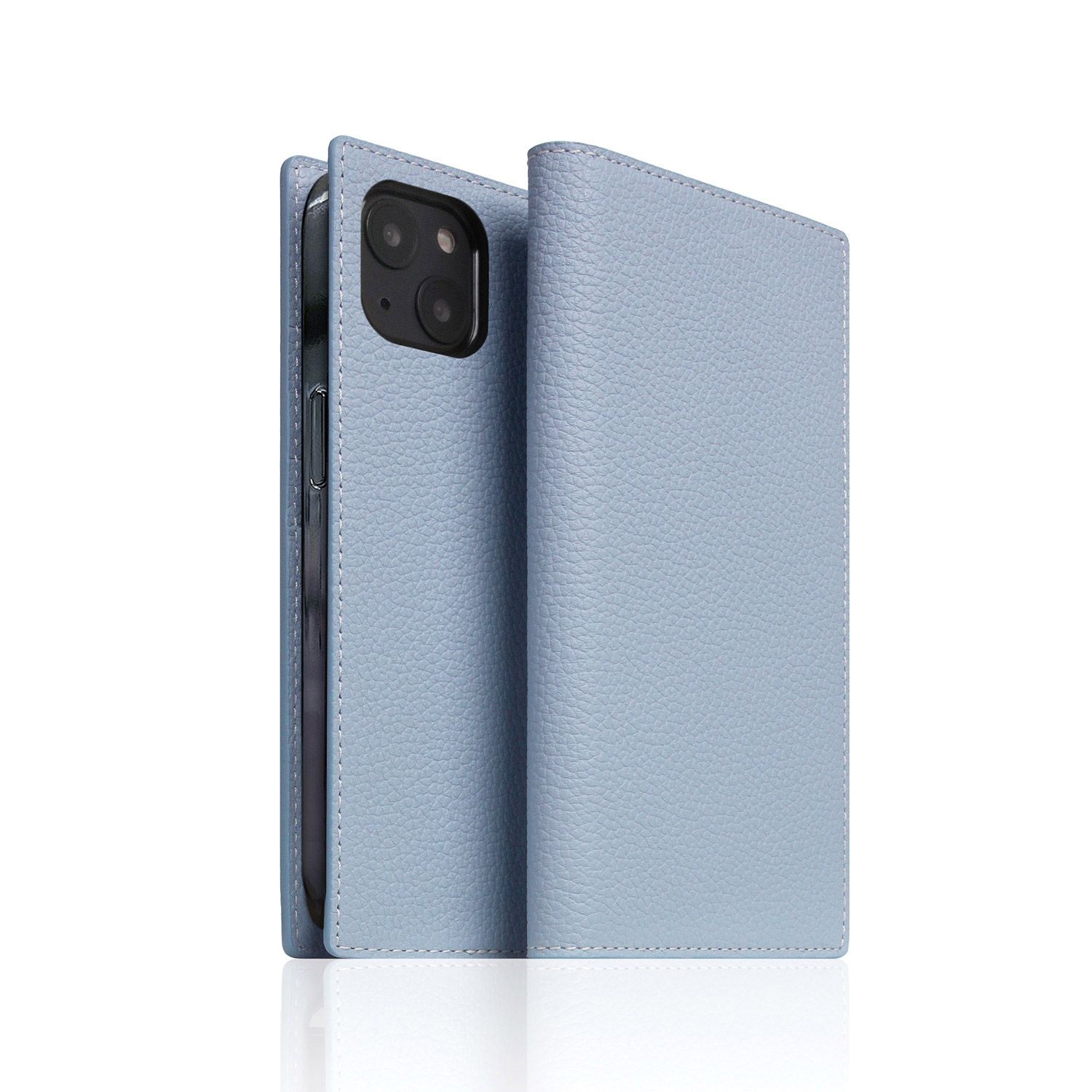 SLG Design Full Grain Leather Case for iPhone 14 Plus 黒色火薬青碧(SD24343i14MPB) 仕入先店卸し資産品